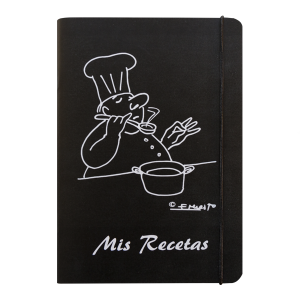 libro recetas cocinero color negro