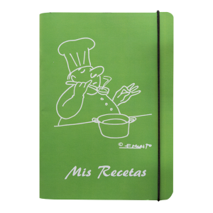 libreta recetas cocinero color verde